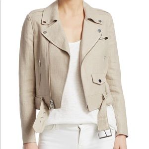 Theory Natural Linen Moto Jacket